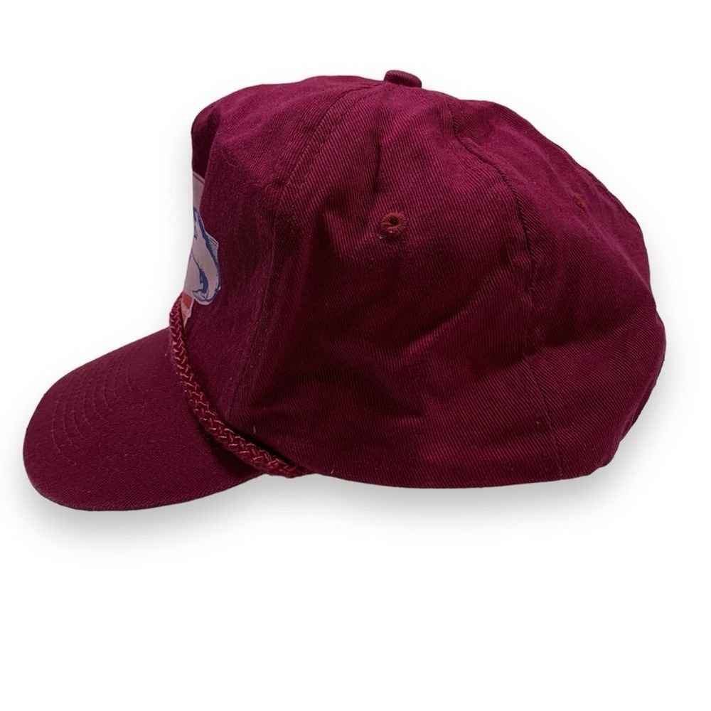 Vintage Toppers Budweiser Rope Brim Snapback Hat Maroon Bluefish Tournament OSFA - Picture 2 of 7